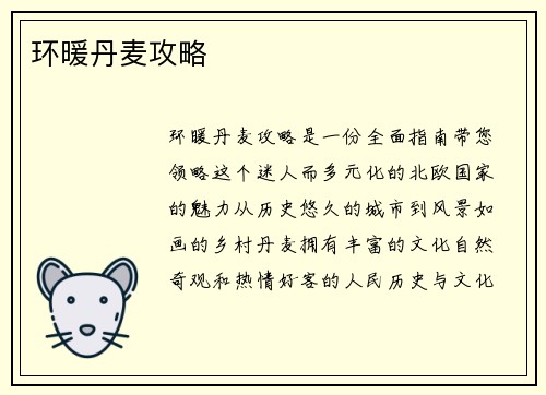 环暖丹麦攻略